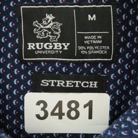 Rugby* Men's Short Sleeve Button Down Curved Hem Textured BOHO Shirt~ Medium - Picture 3 of 10